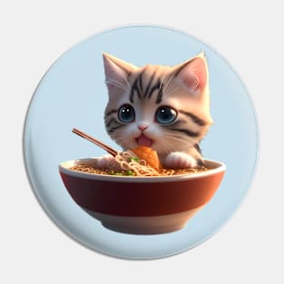 Kawaii Japanese Ramen Cat Pin