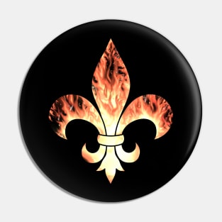 Flaming Fleur De Lis Pin