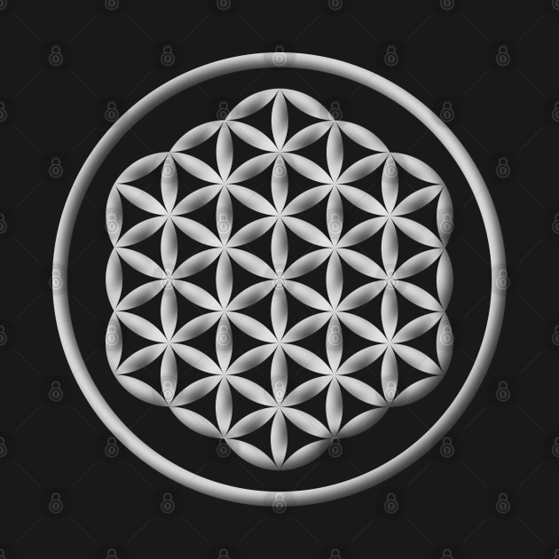 Flower of Life Sacred Geometry White by Wareham Spirals