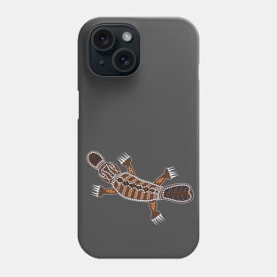 An illustration based on aboriginal style of dot painting depicting Platypus Phone Case