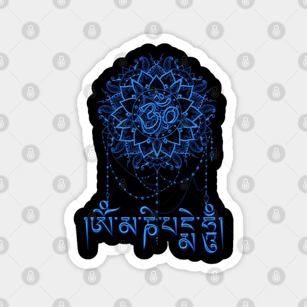 Om mani padme hum - blue Magnet by Lucia