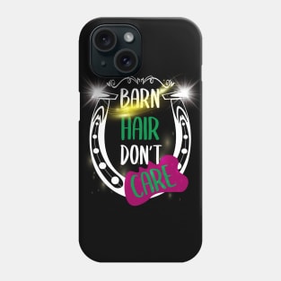 Barn Hair Don't Care Shirt Horse Shirt - Green & Purple and Shining Phone Case