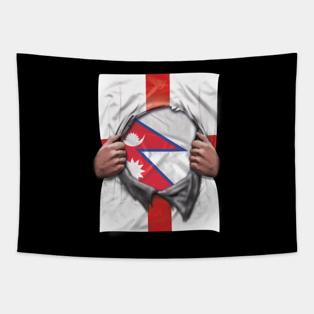 Nepal Flag English Flag Ripped - Gift for Nepalese From Nepal Tapestry by Country Flags