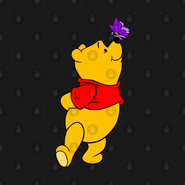 Yellow Bear with Awareness Ribbon Butterfly (Purple) by CaitlynConnor