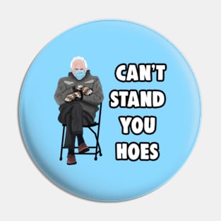 Bernie Sanders Sitting With Mittens Meme Pin