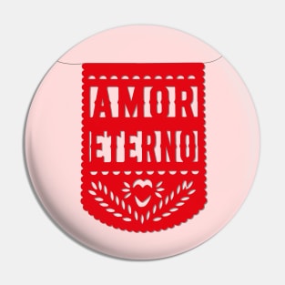 Amor eterno red mexican banner papel picado fiesta handmade decorations eternal love san valentines gift Pin