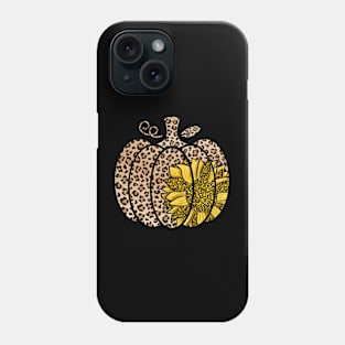 leopard sunflower pumpkin t shirt- leopard sunflower  t shirt - pumpkin leopard  t shirt - Leopard Print Pumpkin - Leopard Print Pumpkin- Halloween  t shirt Phone Case