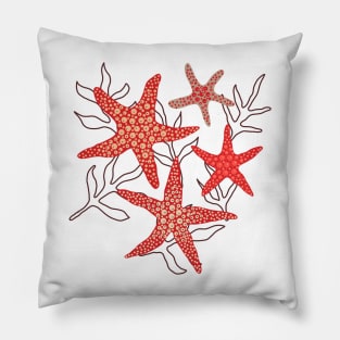 Sea stars - starfish fun in the ocean red colours Pillow