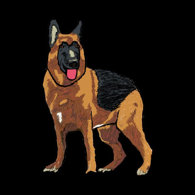 German Shepherd Alsatian by Mark Ewbie