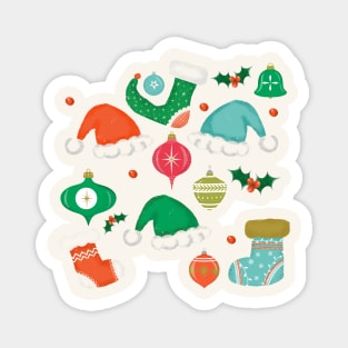 Retro Christmas gear Magnet