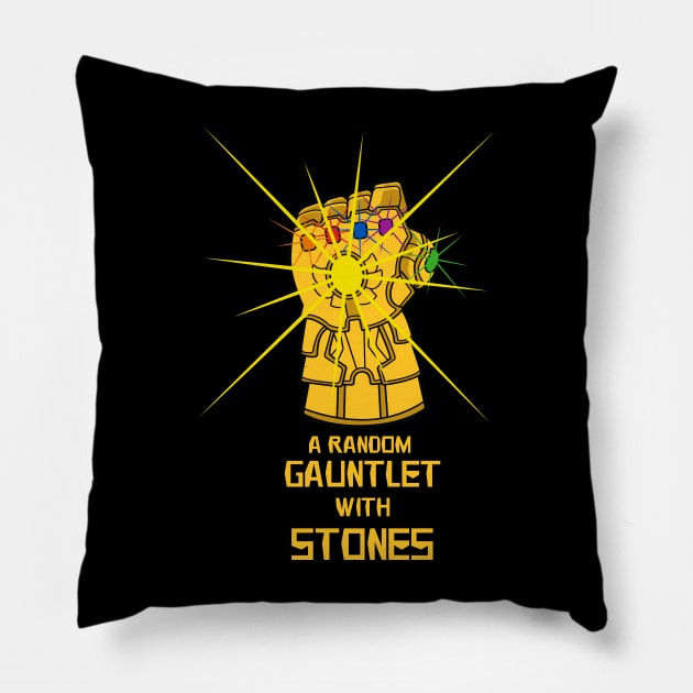 A RANDOM GAUNTLET WITH STONES Pillow by janlangpoako