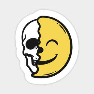 Skull and Smile Emoticon Magnet