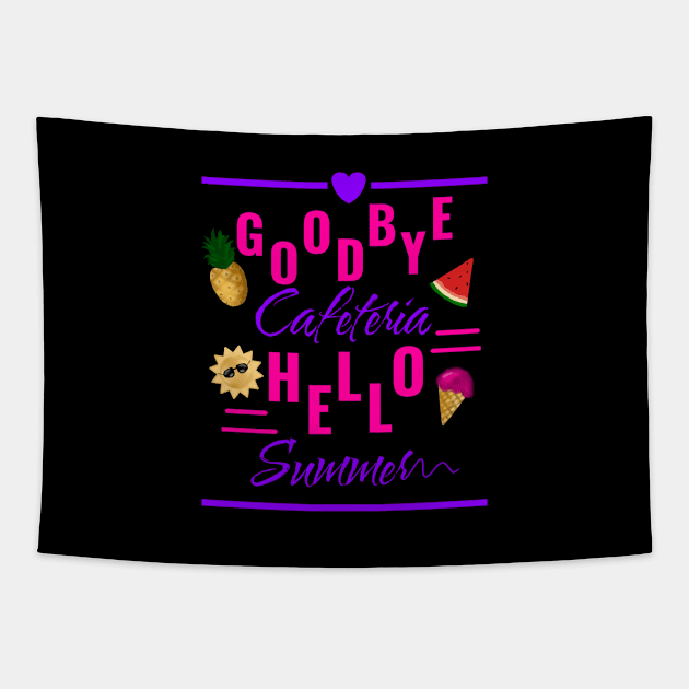 goodbye school cafeteria hello summer Tapestry by Saishaadesigns