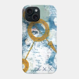 Art Acrylic artwork abstract mix media stitches Phone Case