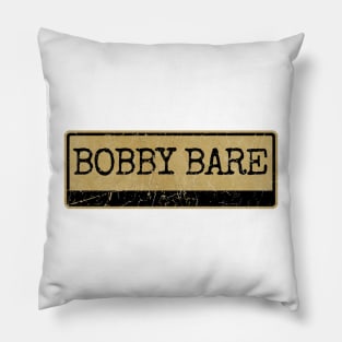 Aliska text black retro - Bobby Bare Pillow