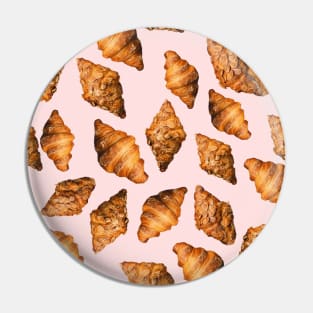 Baked Croissant Pattern with Almonds on Pink Pin