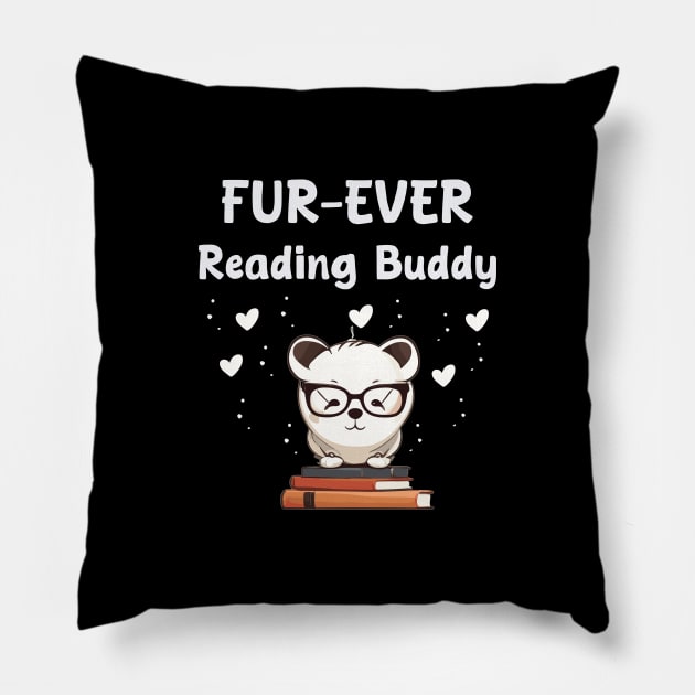 fur-ever reading buddy for books and dogs lover Pillow by Patterns-Hub