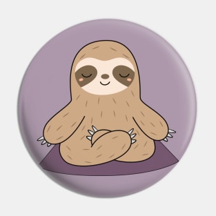 Kawaii Cute Yoga Meditating Sloth Pin