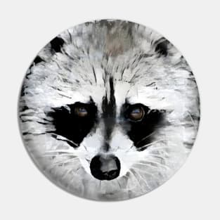 Raccoon Black and White Spray Paint Wall Pin