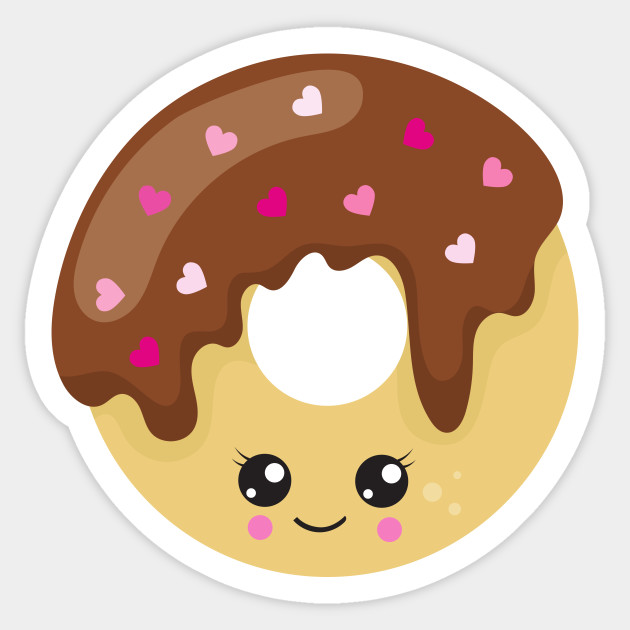 kawaii donut donut with hearts chocolate donut kawaii