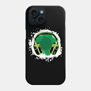 Headphones Art, Green Phone Case