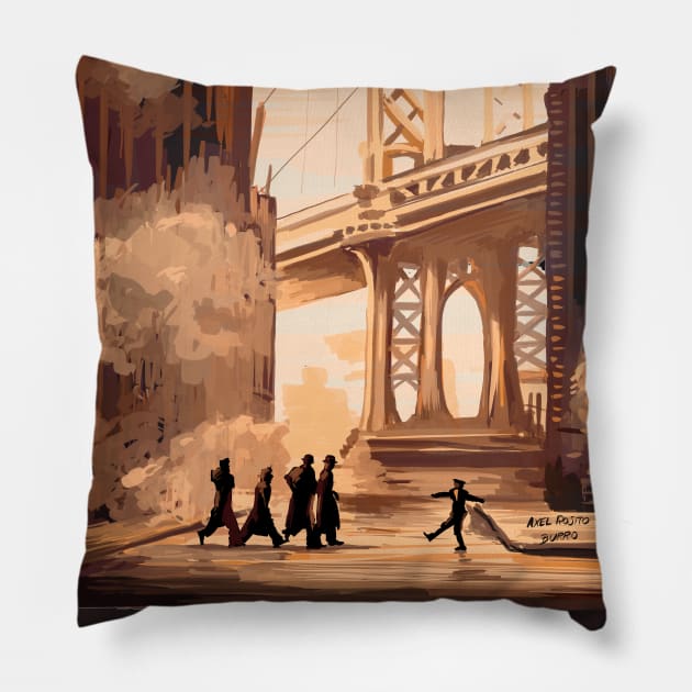 Once Upon a Time in America Illustration Pillow by burrotees