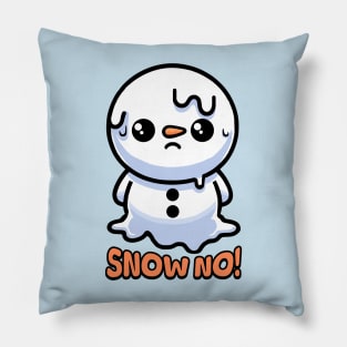 Snow No! Cute Melting Snowman Pillow