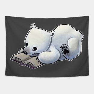 Reading polar bear Tapestry