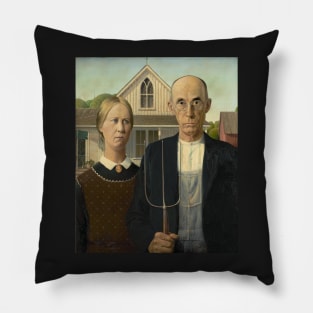 Grant Wood Date - 1930 - American Gothic - Painter Pillow