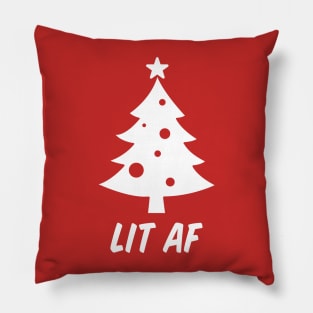 Lit AF Christmas Tree Pillow