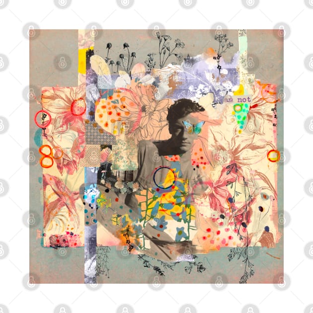 Floral Reverie: Vintage Man Collage by Victoria Herrera Collagist