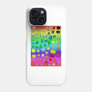 BFDI All Characters (Rainbow) Phone Case