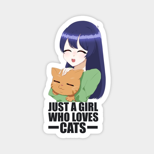 Funny Cat Lover, Girl who Loves Cats Magnet by logiamerch