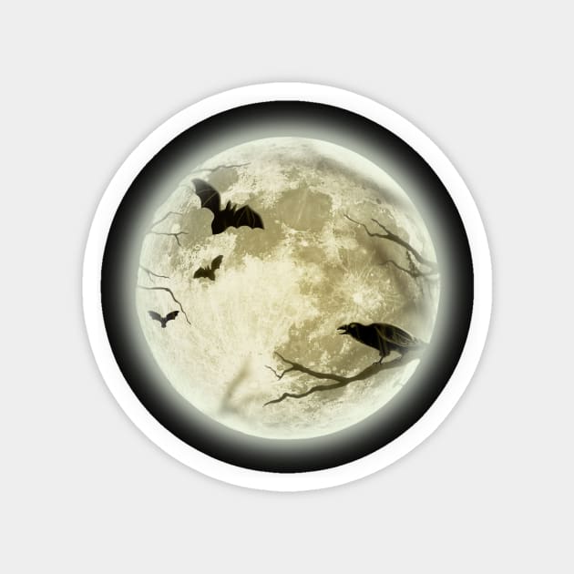 Halloween Spooky Full Moon Magnet by Artsy Y'all