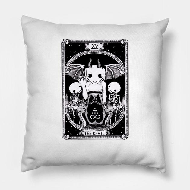 The Devil Tarot card Pillow by Marcies Art Place