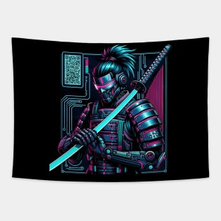 Samurai Cyberpunk Tapestry