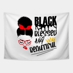 Black American Woman. Black Blessed And Beautirful. Afro American Art Tapestry