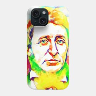 Henry David Thoreau Colourful Portrait | Henry David Thoreau Artwork 12 Phone Case