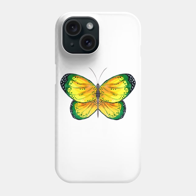 Yellow and Green Butterfly Phone Case by ZeichenbloQ