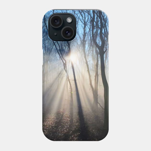 Dramatic sun rays through trees Phone Case by Kate-P-