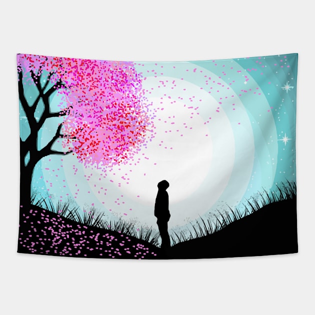 Lonely night sky Tapestry by Astroidworld