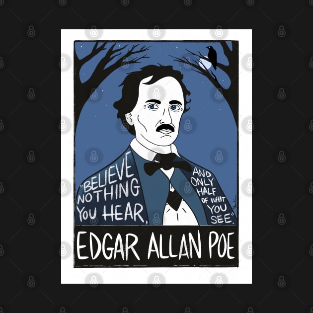 Edgar Allan Poe Folk Art by krusefolkart