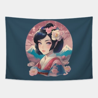 Vintage Japanese Illustration Tapestry