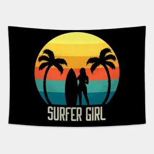 Surfer Girl Surfboard Tapestry