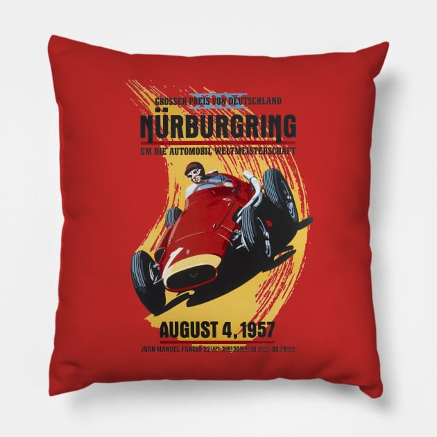 1954 juan manuel fangio racing record Pillow by THEPANTURAS