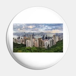 Victoria Peak Abstract Painting Pin