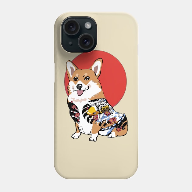 Yakuza Corgi Phone Case by huebucket