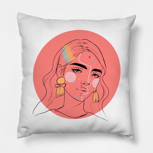 Girl in dots Pillow by EmiliaMichaelis