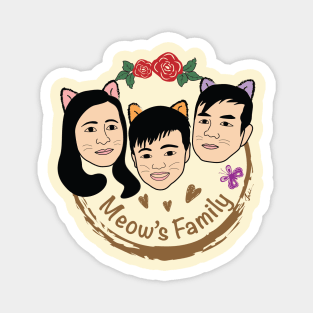 Cats Meow Family color Magnet