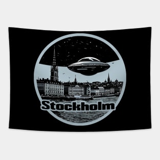 UFO over Stockholm Tapestry